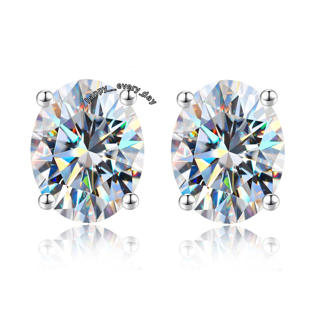 Sparkling 1CT 2ct Oval Cut Moissanite Diamond Earring for Women Gift 925 Sterling Silver Engagement Wedding Fine Jewelry