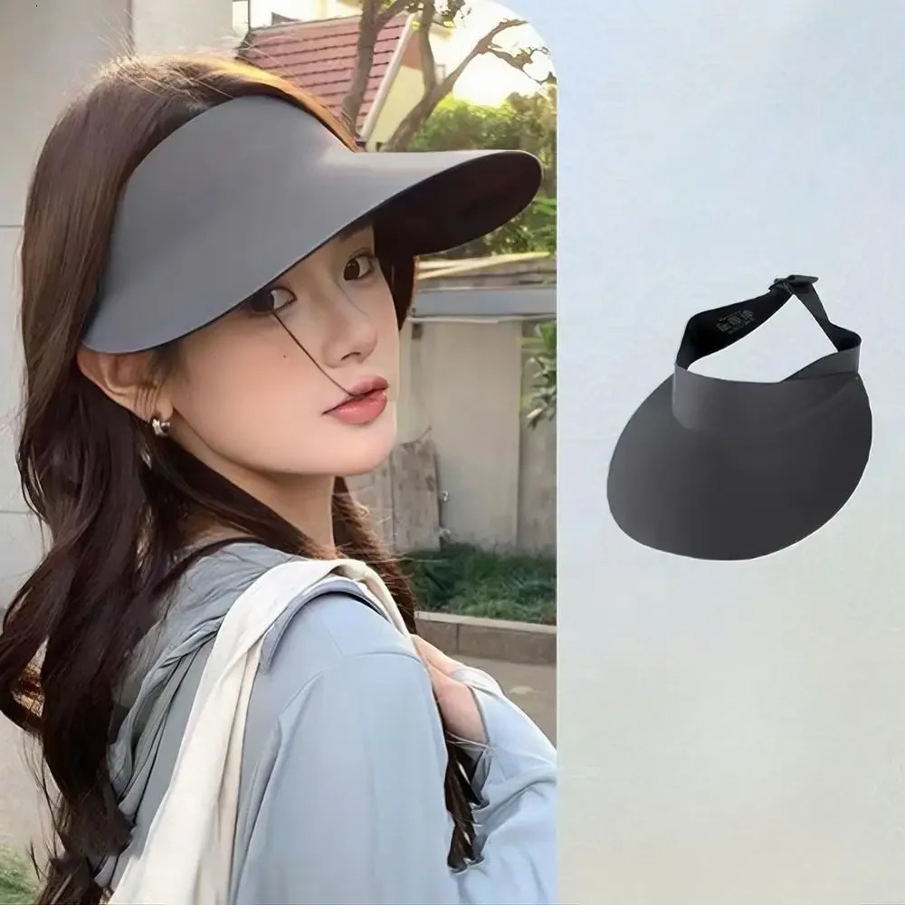 Traceless Face-covering Sun Hat for Women Foldable Empty Top Breathable Cap 250530
