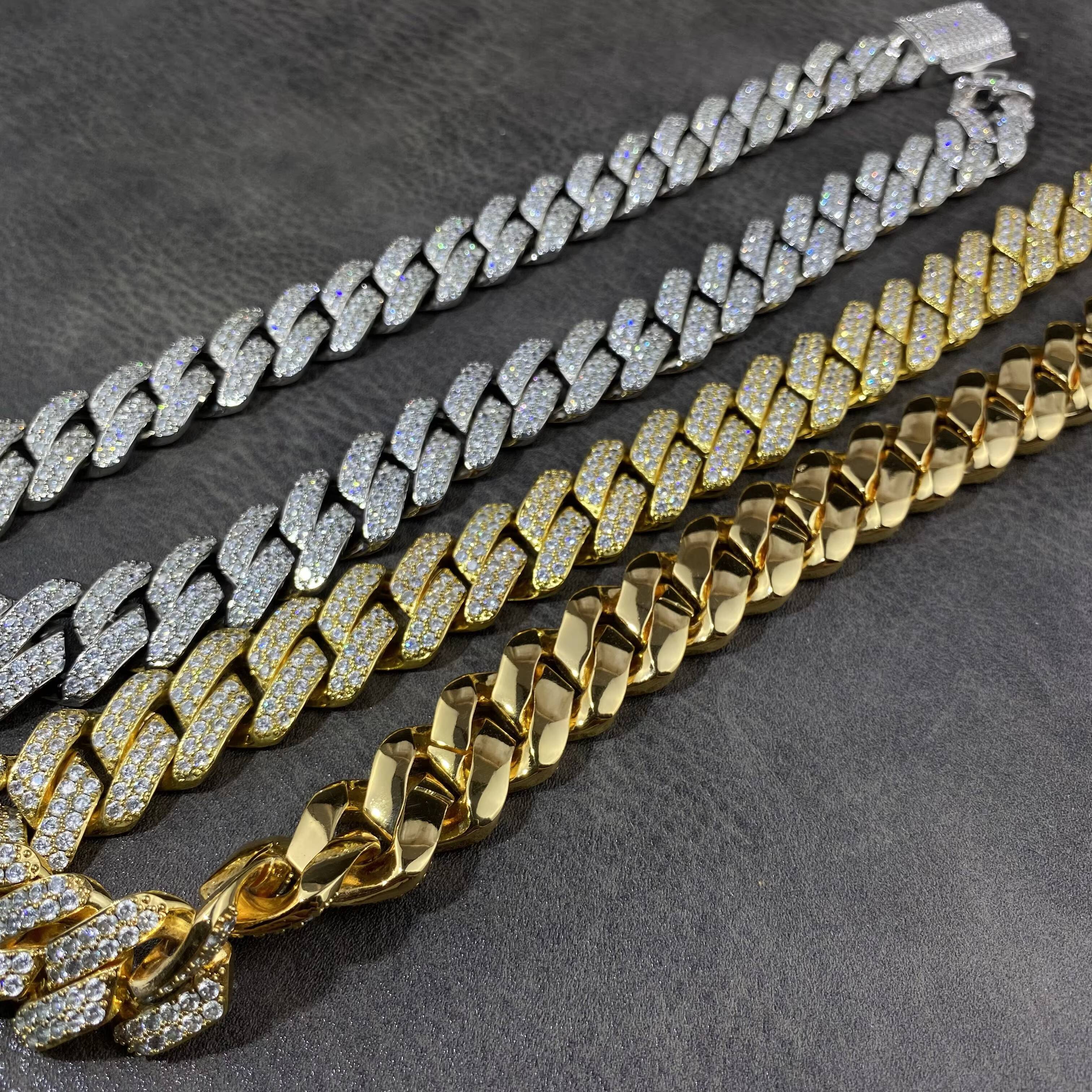 Quality 2-Row Round Hip Hop Jewelry Fancy Cuban Chain Men's and Women's Necklace