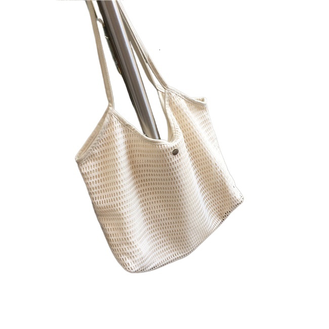 designer Korean Style INS Canvas Beach Bag for Women Fresh Large Capacity Fishnet Tote Bag Handheld Shoulder Shopping Bag