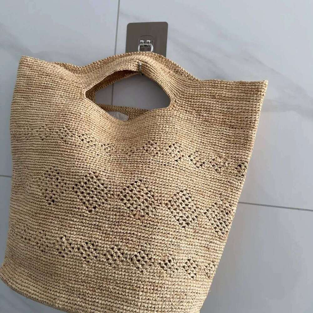 2025 New Summer Fashion Hollow Natural Lafite Grass fashion Women Tote Bag High Quality Designer Style Handbag