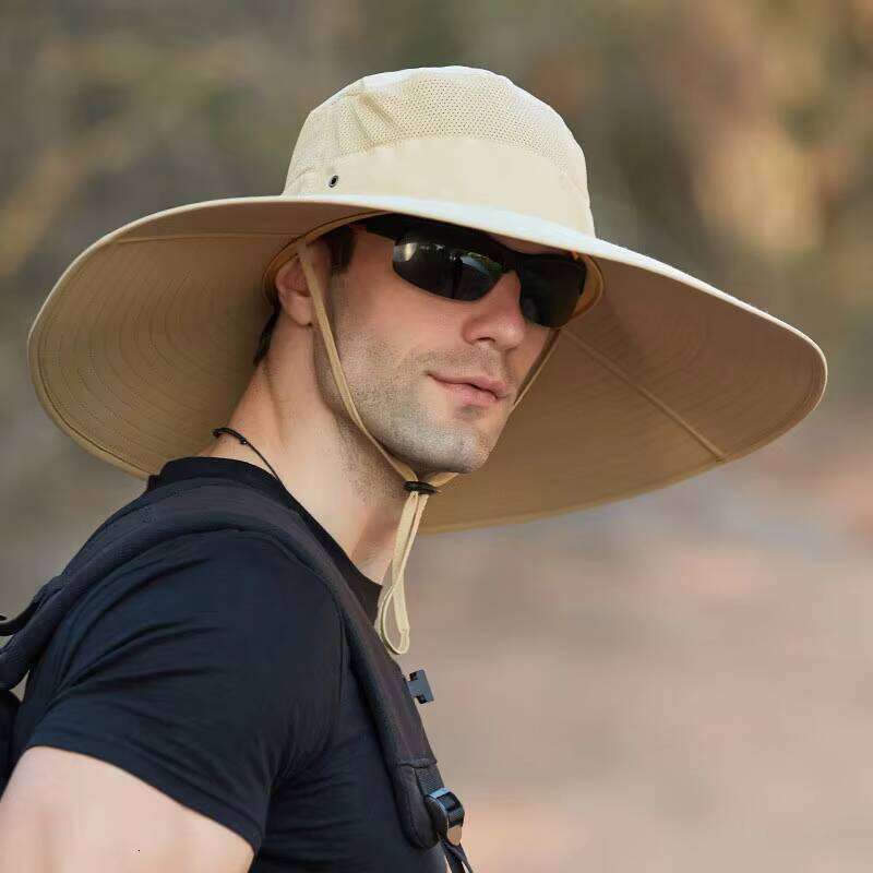 Wholesale Custom Outdoor Summer Travel Breathable Sun Protection Super Wide Brim Cooling Nylon Fisherman Bucket Hiking Hat