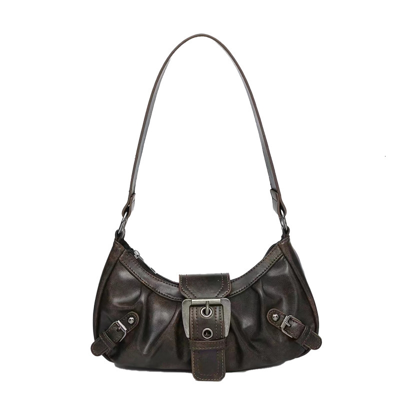 Hot Selling Melard Style Trendy Girl Wasteland Style Vintage Two-tone Leather Shoulder Bag Underarm Bag