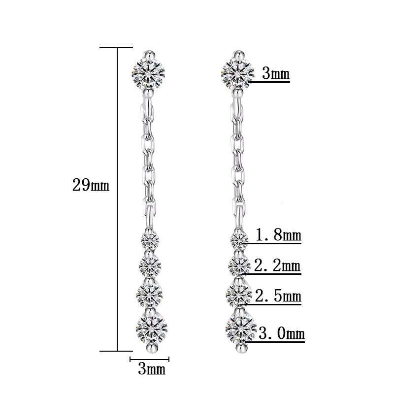 Wholesale Moissanite Jewelry 0.7carat Vvs1 GRA Certificate Long Tassel 925 Earrings Silver Jewelry for Women Korean Earrings