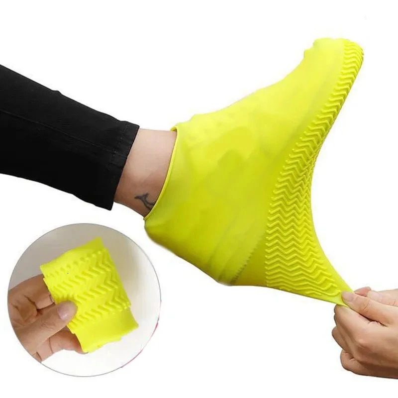 1 Pair Waterproof Nonslip Silicone Shoe High Elastic Wearresistant Unisex Rain Boots for Outdoor Rainy Day Reusable Cover 250528