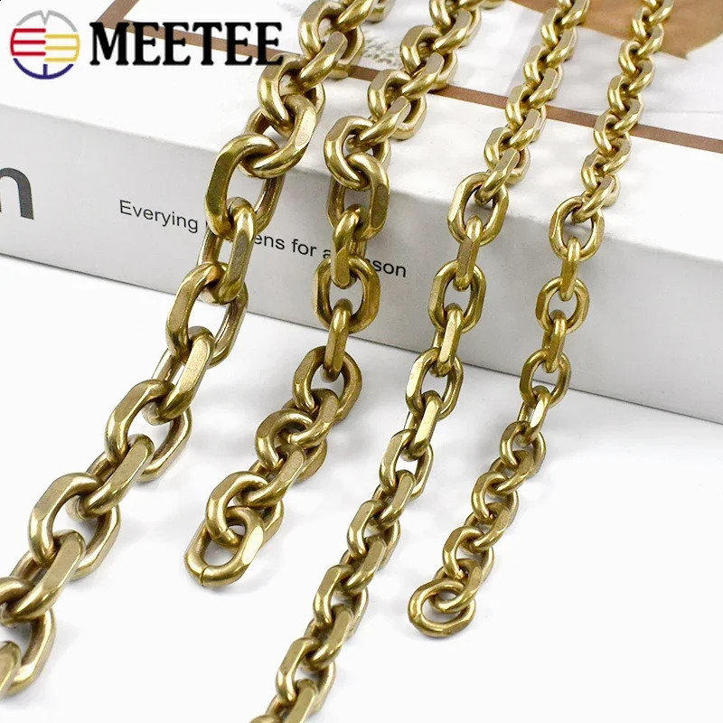 50/100cm Solid Brass Chain Pants Wallet Belt Bag Strap Connect Buckle DIY Jeans Loop Decor Chains Keychain Hardware Accessories 250530