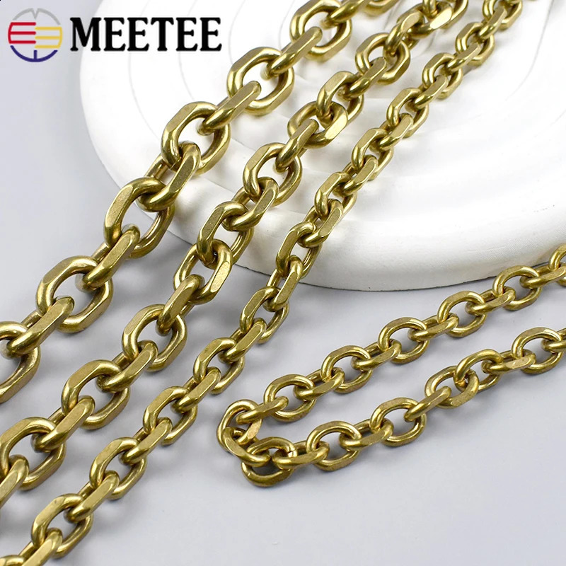 50/100cm Solid Brass Chain Pants Wallet Belt Bag Strap Connect Buckle DIY Jeans Loop Decor Chains Keychain Hardware Accessories 250530