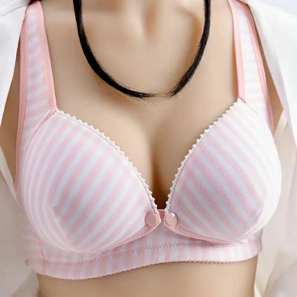 Breastfeeding Female Mom Bra Thin Mold Cup Comfortable and Soft Postpartum Breastfeeding Without Steel Ring Bra 250530