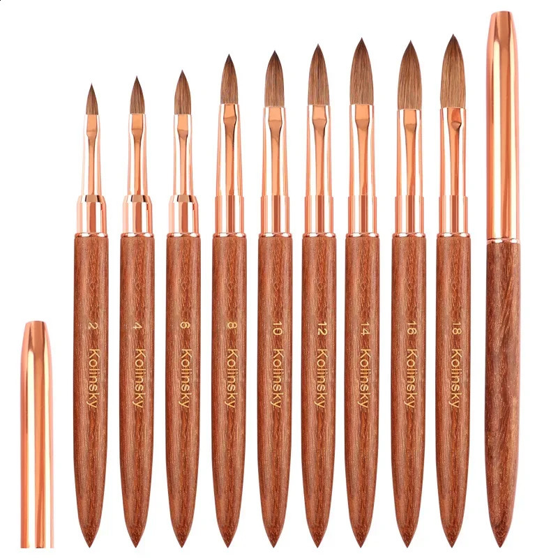Nail Supplies for Professionals 100% Kolinsky Nail Art Brush Acrylic UV Gel Extension Pen Nail Polish Painting Drawing Brush 250528