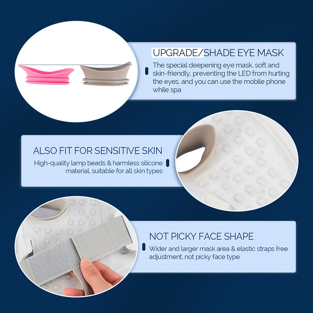 Silicone LED Facial Mask 7 Colors Pon Beauty Face Neck Care Mask Skin Skin Rejuvenation mascara faciales led 250527