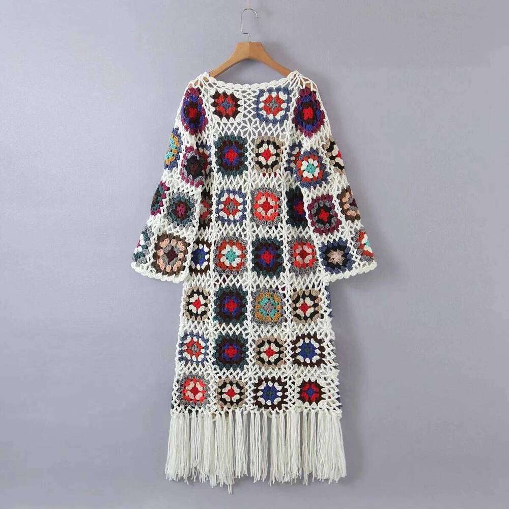Gypsylady Handmade Kintted Cardigan Bohemian Long Sleeve Autumn Women Outwear Ladies Y2k Sweater Knitwear