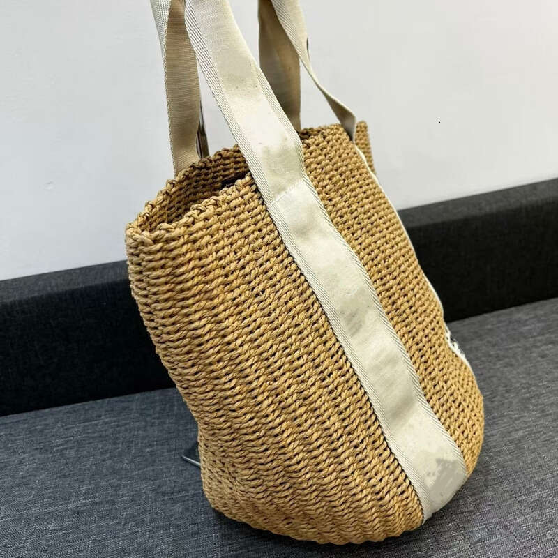 Straw Beach Tote Woven Straw For Women Large Capacity New Versatile Shoulder Vacation Beach Commuter Bucket Bag Crossbody Bag
