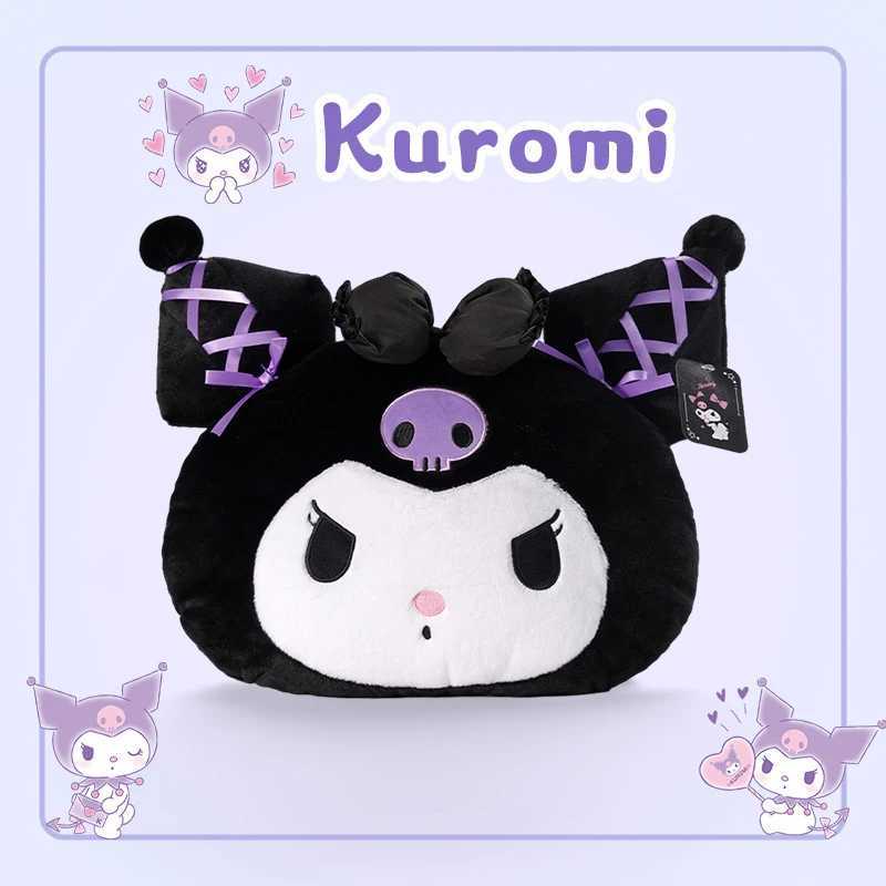 Sanrio Aoger 30cm Genuine Kawaii Kuromi My Melody Cartoon Sleep Throw Pillow Doll Stuffed Animal Plush Back Cushion Toy For Giftw250602