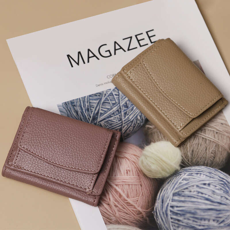 Small INS Women Japanese Style Student Lychee Pattern Ladies Card Holder Coin Purse Bag Money Clip Wallet