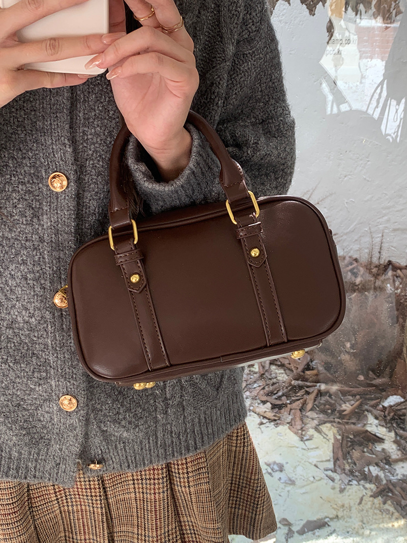 designer Milad Retro Commuter Bag Korean Style Messenger Bowling Bag for Women 2025 New Handbag Single Shoulder Crossbody Bag
