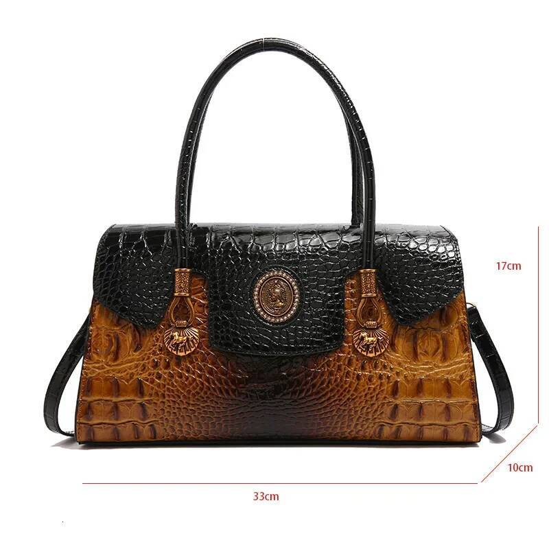 2025 new women's crocodile leather handbag new purple designer women's handbag wallet fashionable classic shoulder bag 2