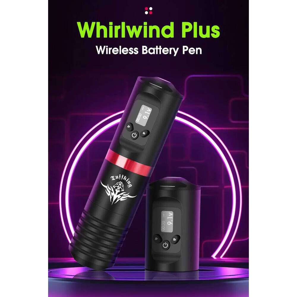 Cross Border Exclusive Tuffking Wireless Battery Pen With Digital Screen Display Integrated Tattoo Hine