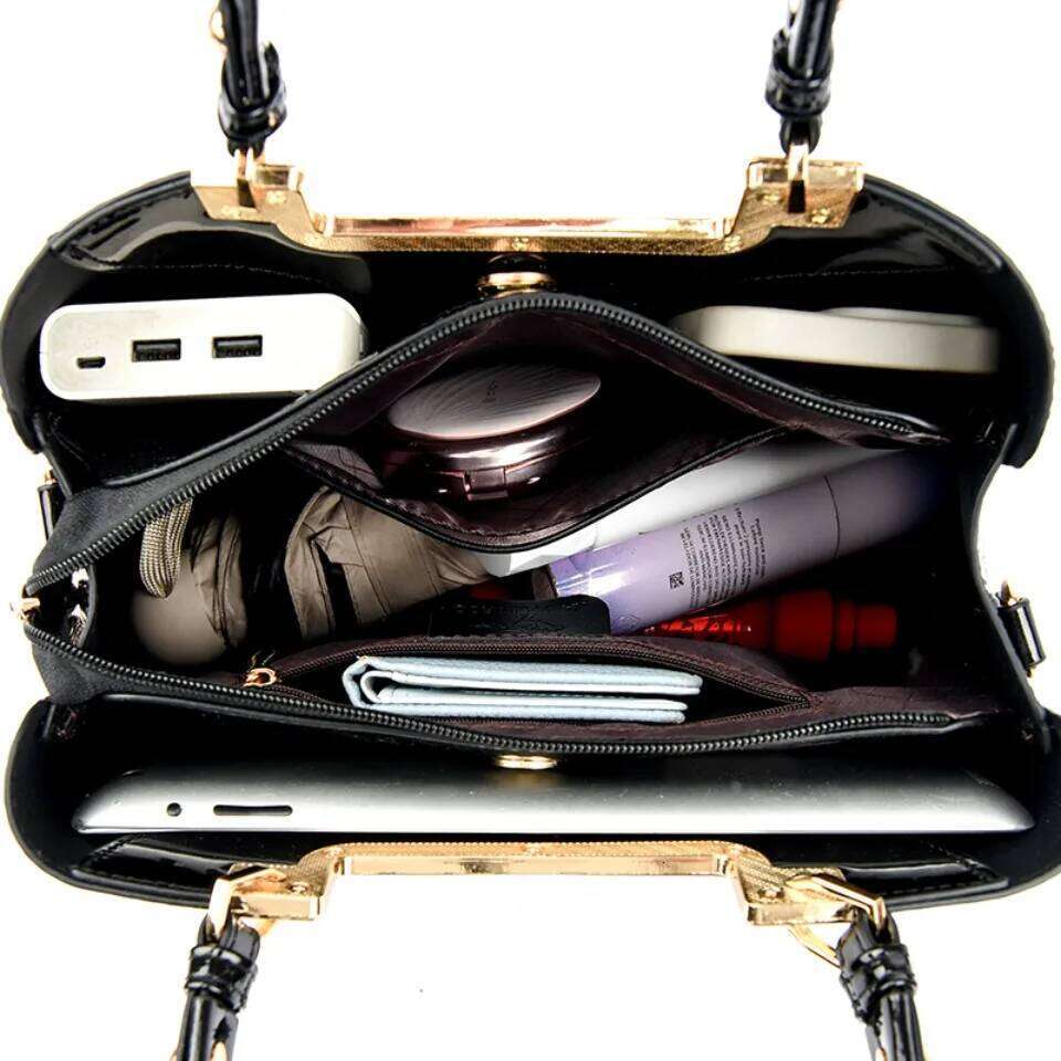 Three Layers Women Shoulder Bags Designer High Quality Patent Leather Messenger Casual Tote Bag Large Capacity Hand Bags