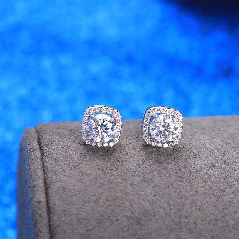 Merryshine Wholesale Women 925 Sterling Silver Gra Diamond Moissanite Studs Earrings