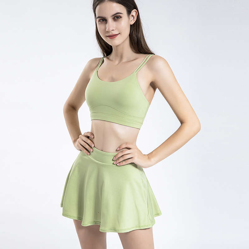 Yoga Outfit Sports Bra Running Set Fitness Tennis Anti-Exposure Skirt Pants for Women designer bag