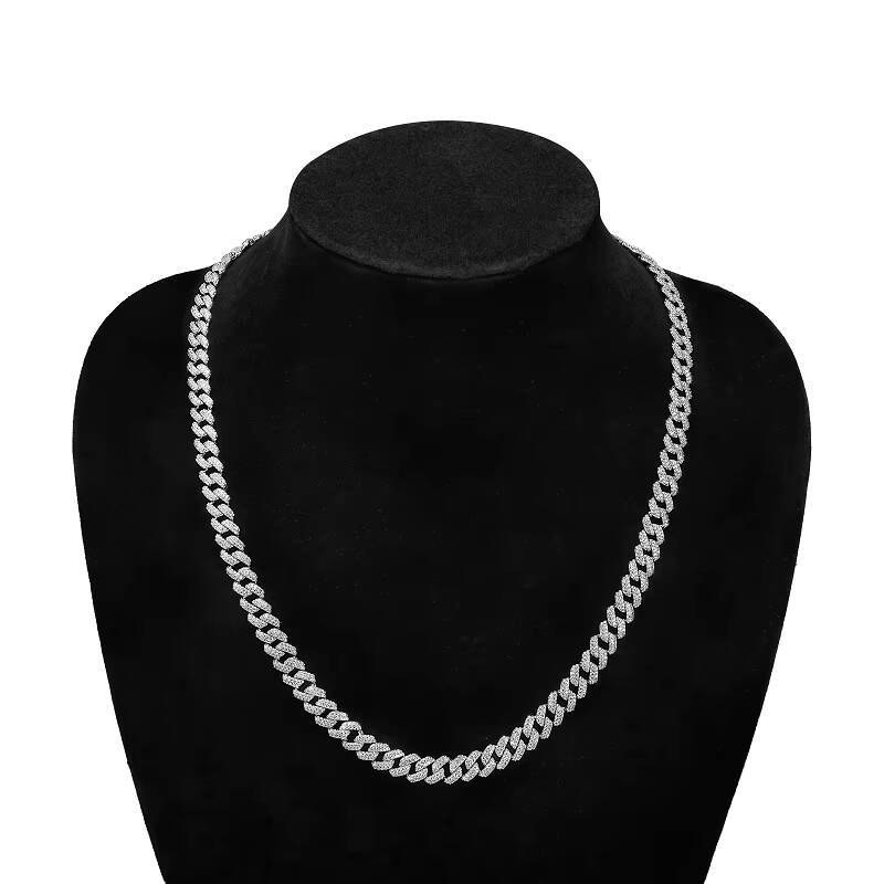 8mm Zircon Corrosion Resistant Fashion Forward Cuban Chain Necklace