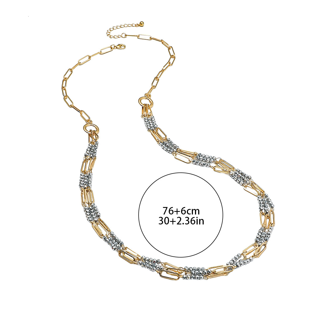 Multi layer crystal necklace, new handmade design, copper collarbone chain, personalized necklace