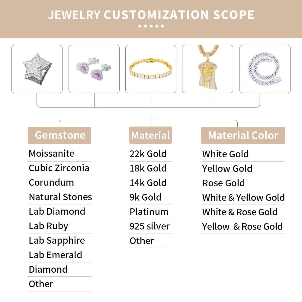 Mossanite Moissanite Chain Bracelet Jewelry Manufacturer 2-6mm VVS Tennis Fashion Unisex Hip-Hop Men's Gift