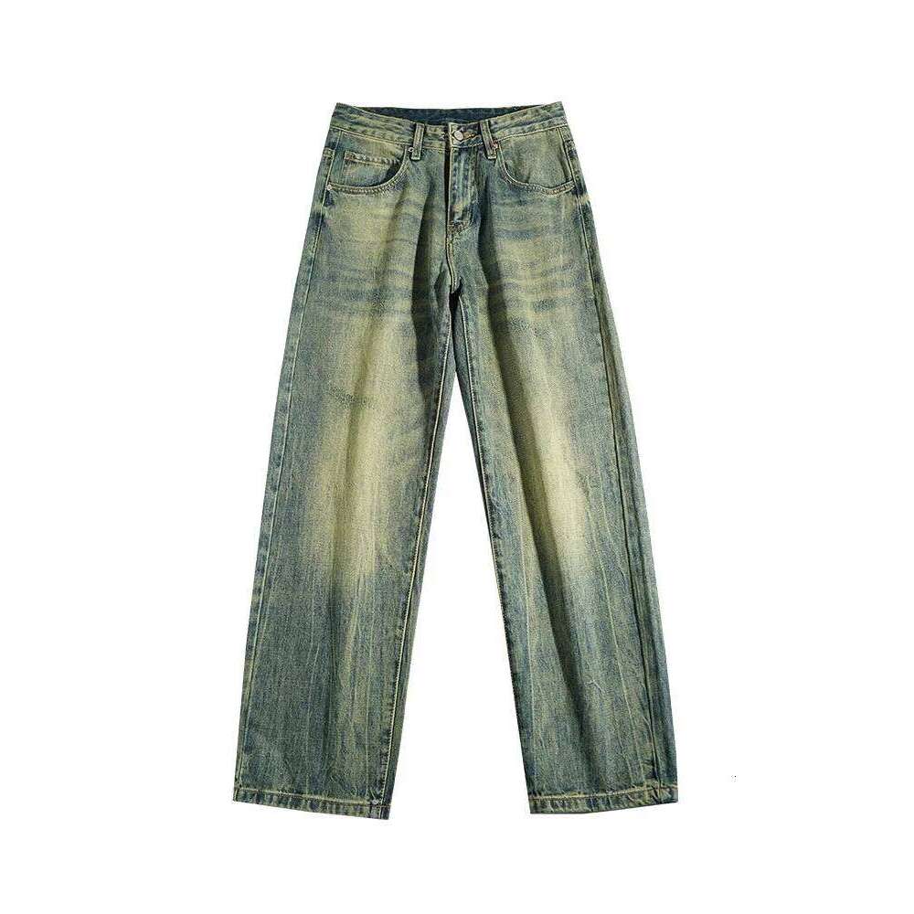 Men's Jeans Spring Baggy Casual Straight Wide-leg New Pure Cotton American Style Retro High Street Fashion Pants for men