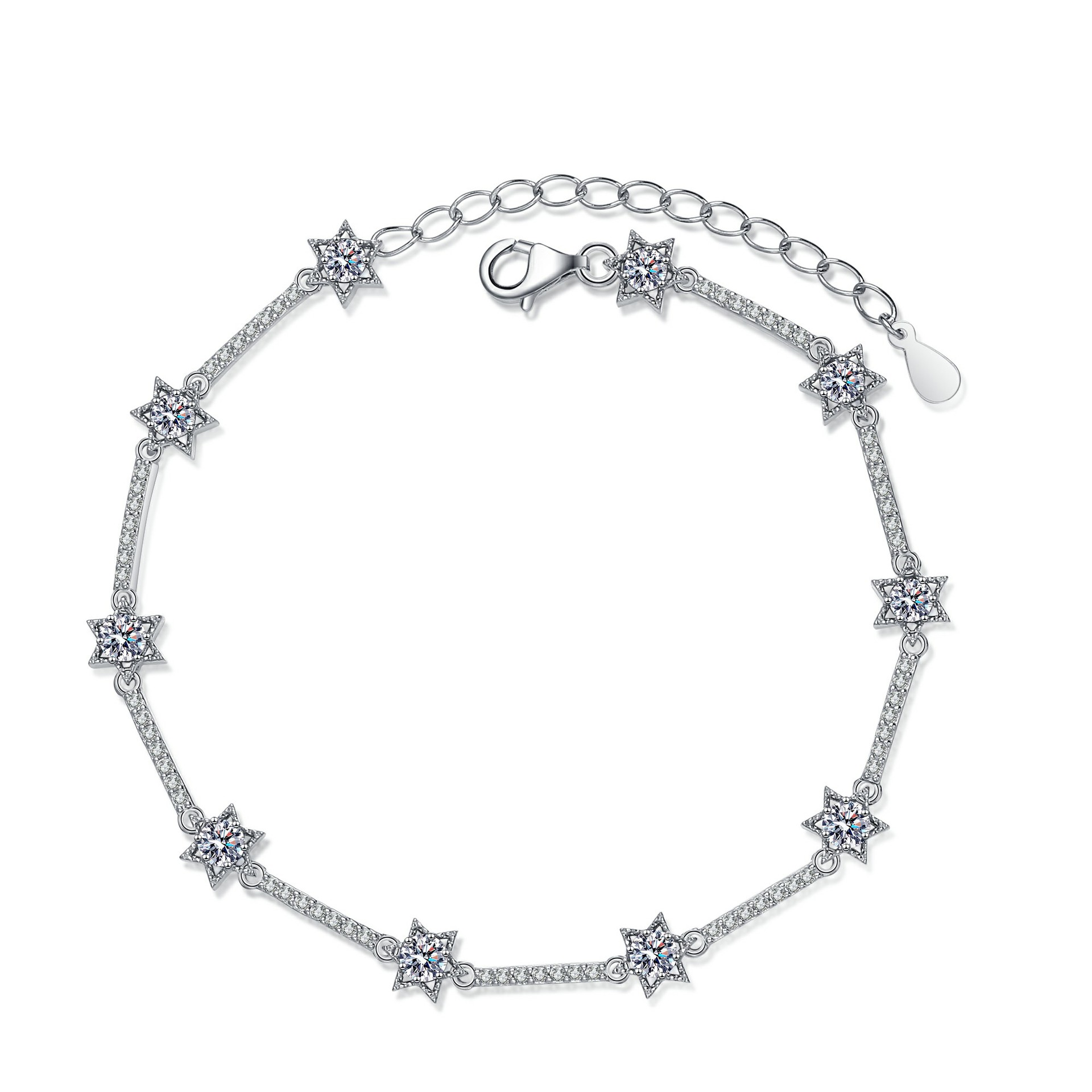 Trendy Personalizable Jewelry Band Made of Superior Quality 925 Silversmith Workmanship & Astral Gemstone Details