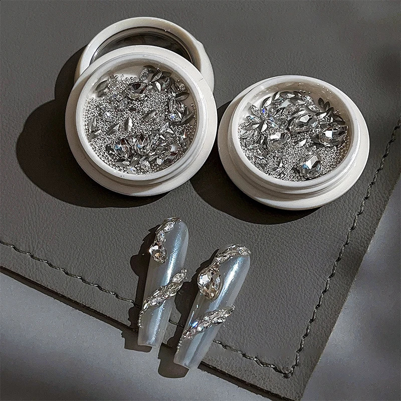 1Box Nail Art Rhinestones Multicolor Nail Decorations Crystal Serpent Flat Back Mixed Size Crystal Gems DIY Nail Art Rhinestone 250528