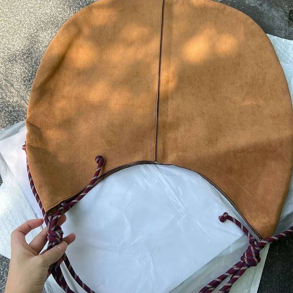 Faux Suede Large Capacity Hobos Bags For Women Designer Handbag Purse 2025 New In Casual Braided Rope Underarm Shoulder