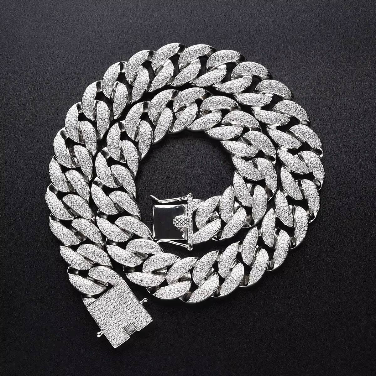18mm hot selg chain AAA+CZ micro insertion Cuban k necklace men's hip-hop jewelry