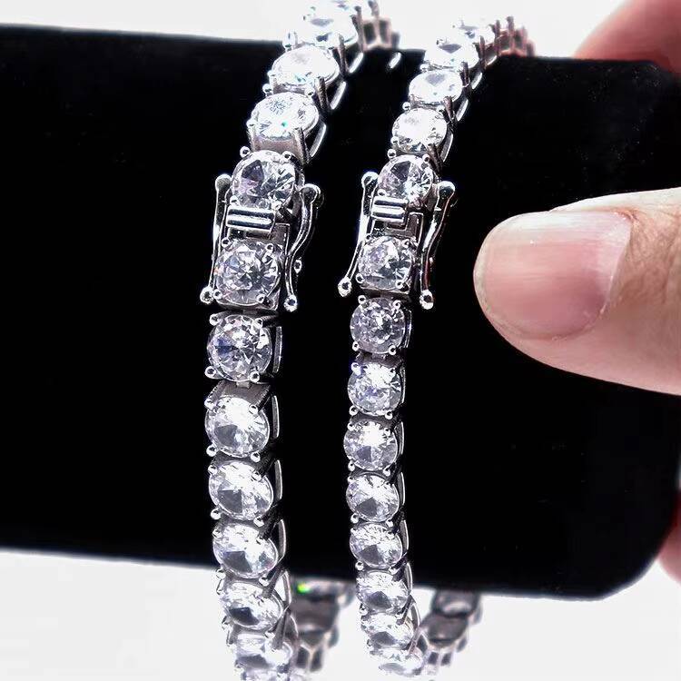 Jewelry Fashion Iced Out Sterling Sier Lab Grown VVS Moissanite Men's and Women's Tennis Bracelet