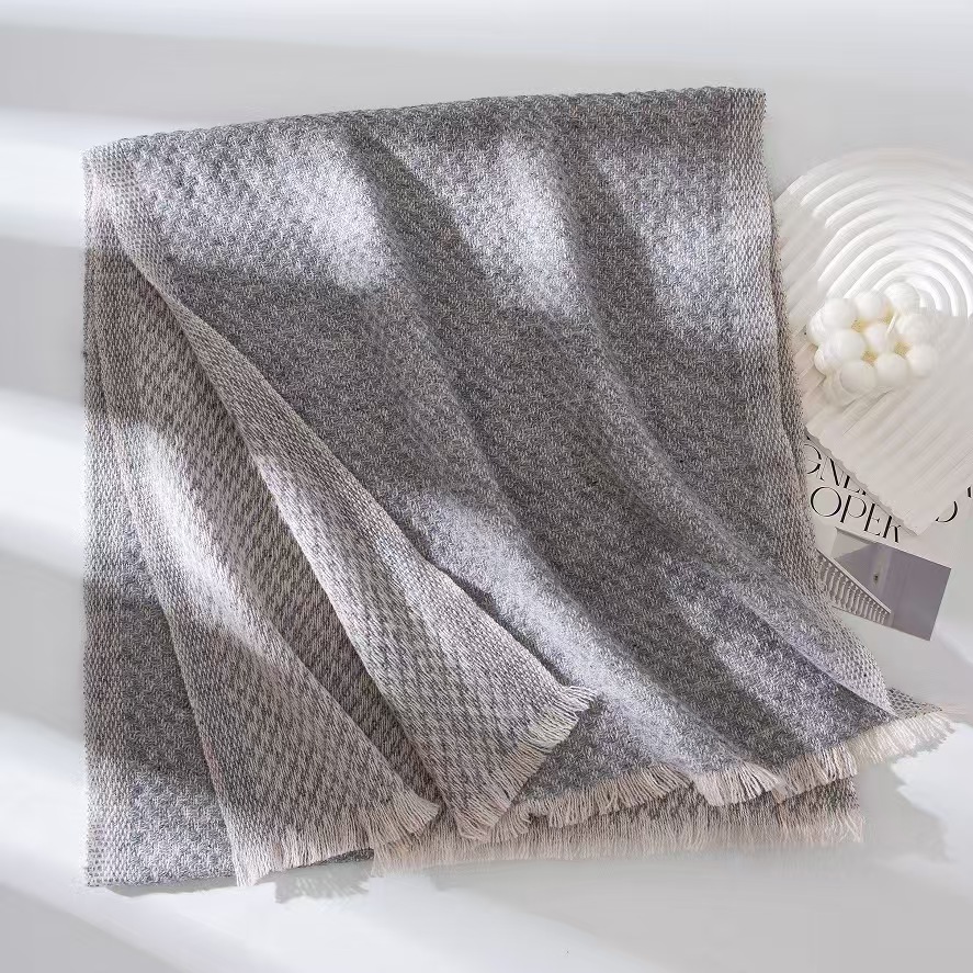 T862 autumn and winter new wool scarf houndstooth women's high-end neck scarf versatile thick warm shawl