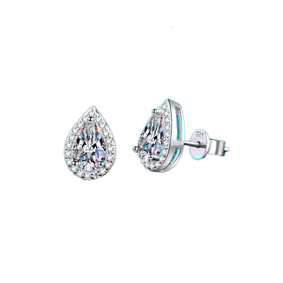 Elegant Womens Sterling Silver Moissanite Stud Earrings Gift Jewelry