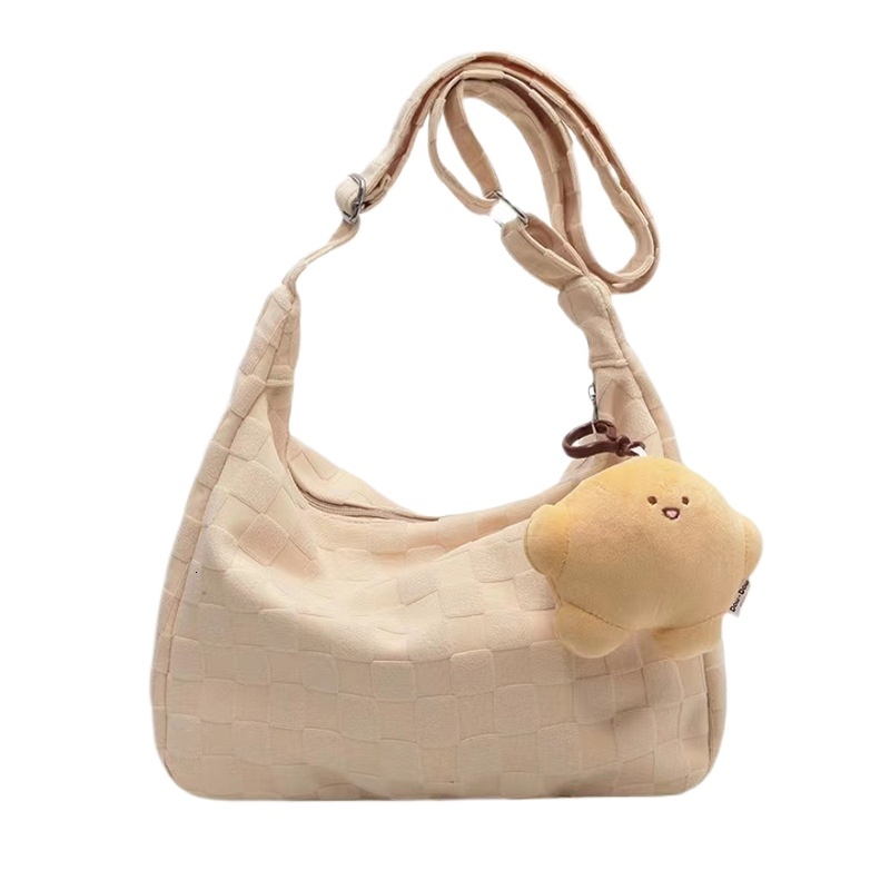 designer Ins Style Large Capacity Canvas Bag for Women Korean Version Literary Single Shoulder Handheld Tote Bag for Female College Students Class Cro