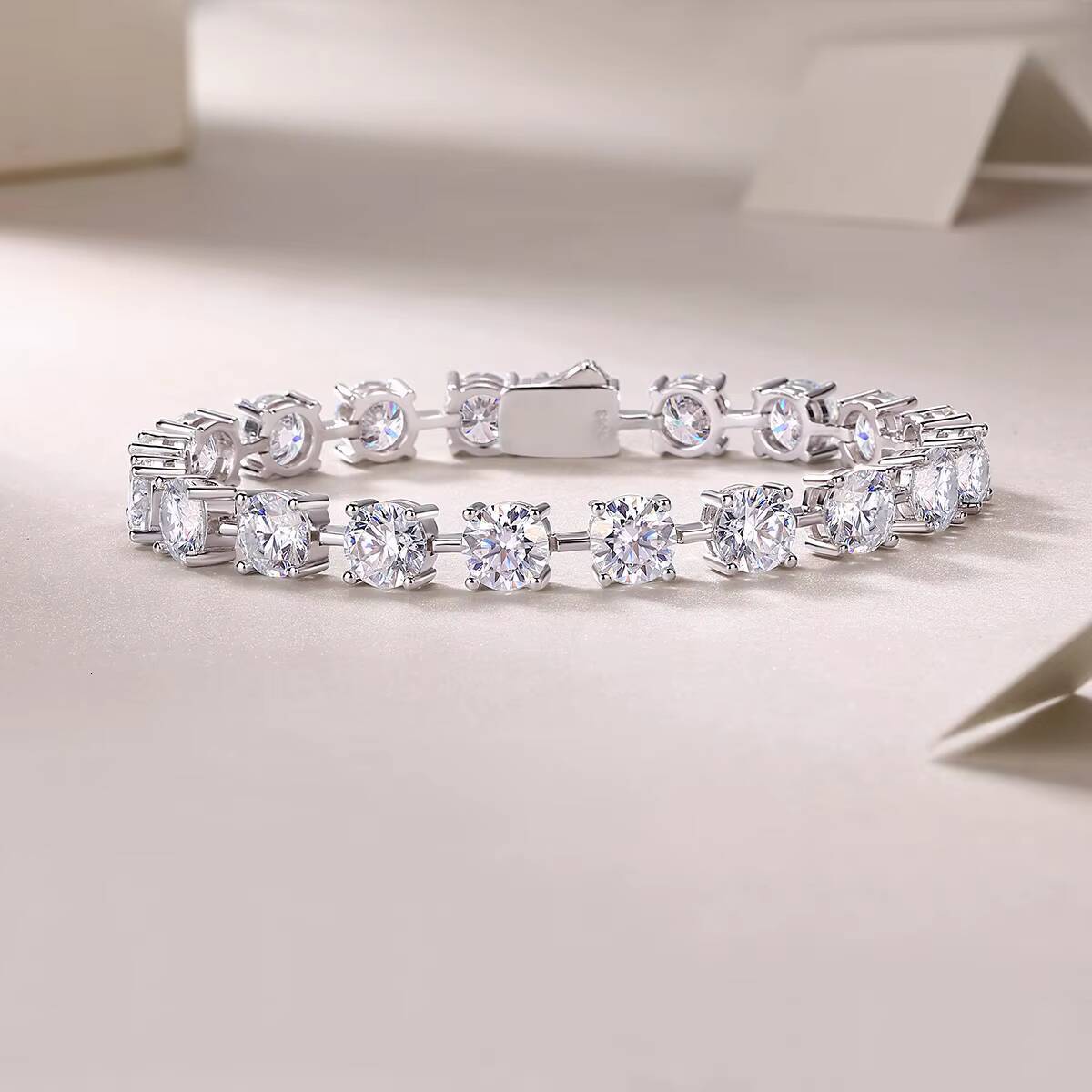 Women's Tennis Sterling Sier GRA Certified VVS D 3mm White Gold Silicon Jewelry Bracelet
