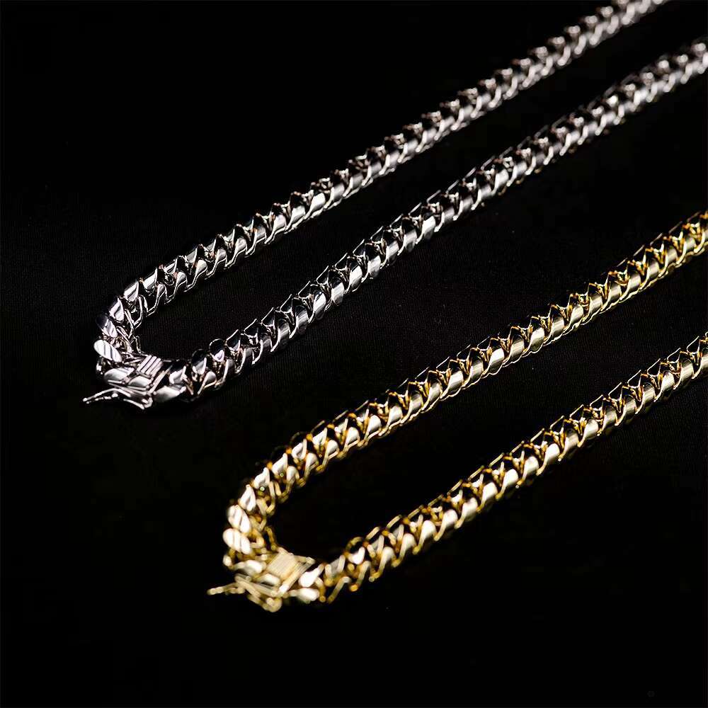 Custom 14K Gold Cuban Link Chain Necklace 12mm Hip Hop Jewelry Mens Gold Chain 18 20 22 Mens Choker Thick Gold Plated Chains