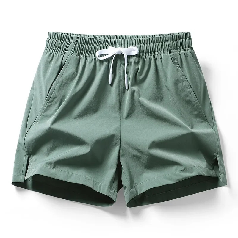 Summer Ice Silk Quick Dry Short Pants Men Breathable Sportswear Running Fitness Beach Bottoms Gym Training Zipper Pocket Shorts 250530