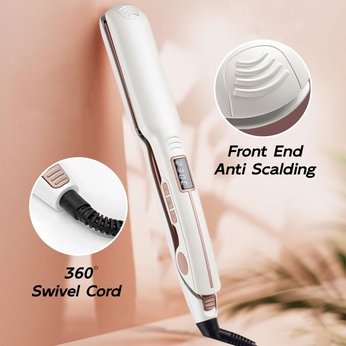 Ceramic flat iron hair straightener Rapid heat comb LCD Display Professional Hair Styling Tools curler Infrared Smooth hair care 250529