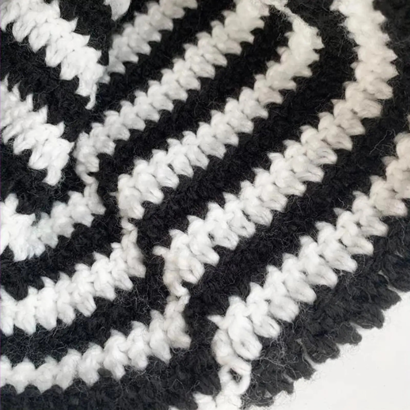 Cute Cat Ear Beanie Crochet Hats for Women Girl Knitted Y2K Striped Winter Warm Loose Fit Handmade HipHop Stylish Skullies Cap 250530