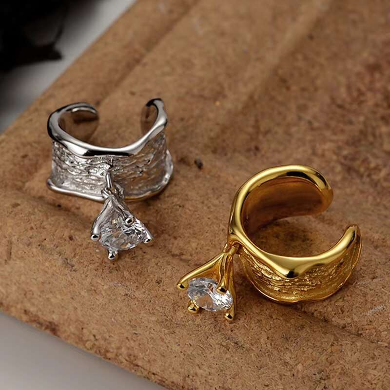 ICEBELA S925 Sterling Silver Non Pierce Earrings Girls Charm Moissanite Ear Cuff Delicate Chic Ear Cuffs Jewelry for Women