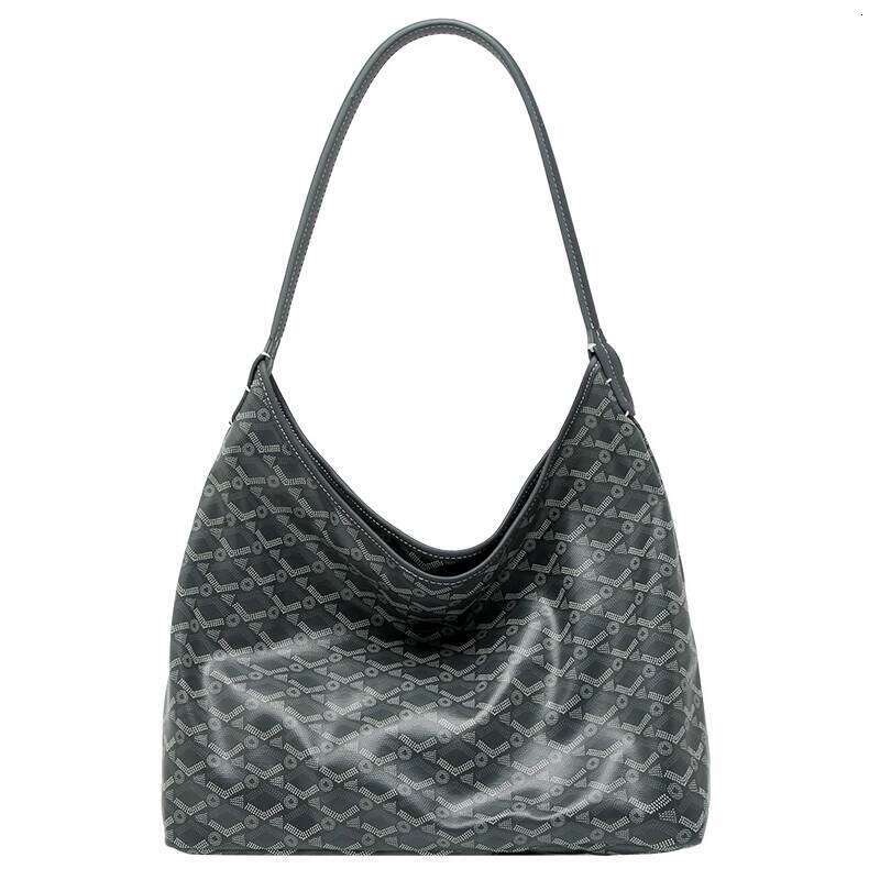 Vintage Handheld Dog Tooth Hobo Tote Letter Printing Portable And Fashion Shoulder Bag With Large Capacity