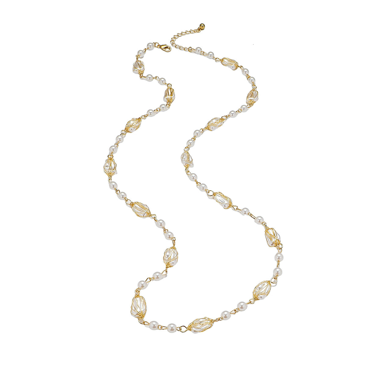 Pearl design handmade necklace with high-end feel, light bead necklace, collarbone chain, neck chain accessory