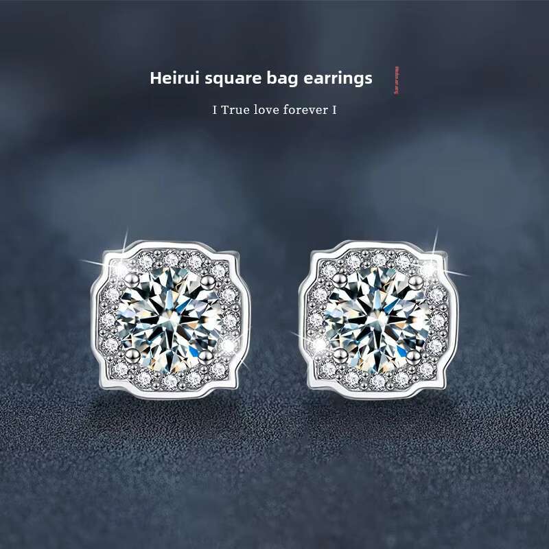 High Quality 5mm Moissanite Stud Earrings 925 Sterling Silver Hot Wholesale for Women Perfect Christmas Gift