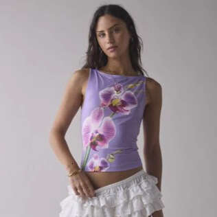 2025 Trendy Sunflower Print Sleeveless Vest T-Shirt Women's Top Y2K Sports Casual Style 1062