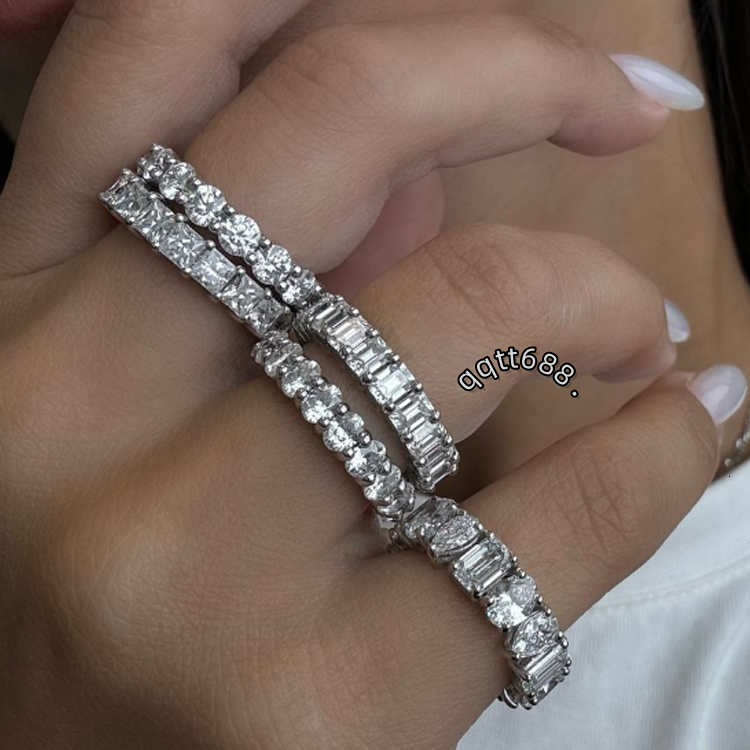 Pure Zirconia Rings 4ct Sterling Silver Lab Grown Diamond Oval Moissanite 925 Silver Jewelry Fine Tennis Rings