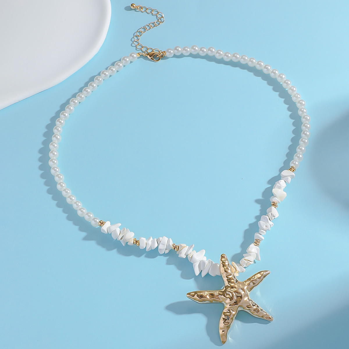Shell necklaces, fashionable and personalized bead decorations, beach imitation pearls, starfish shells