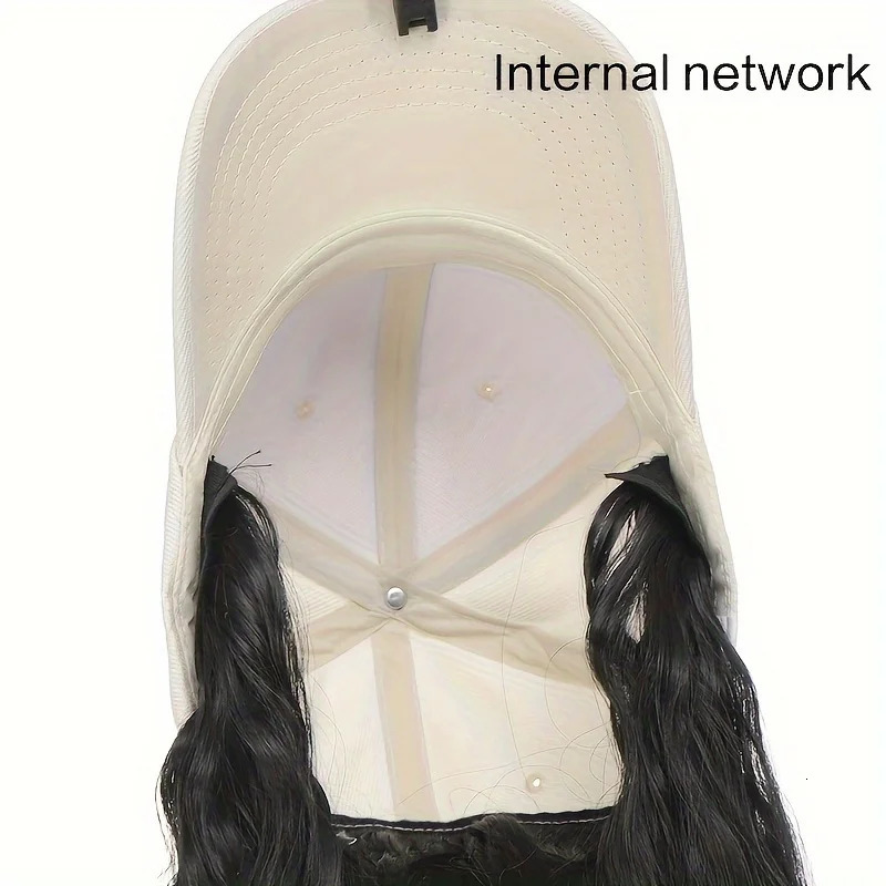 Hat Wig for Women Short Wave Baseball Cap Wig with Curly Synthetic Hair Extensions Adjustable Brown Black Baseball Hat Wig 250530