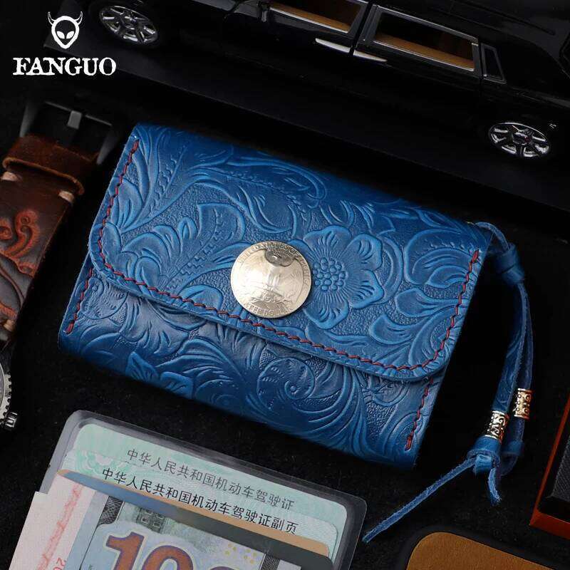 Handmade Genuine Leather Coin Purse The First Layer Cowhide Holder Money Bag Small Mini Wallet Business Card Case